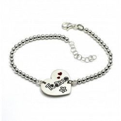 Pulsera San Valentín de Corazón con mensaje "Te amo" Plata de Ley 925