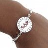 Pulsera San Valentín Disco con mensaje "Tú & Yo" en Plata de Ley 925