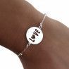 Pulsera San Valentín de Disco "Love" calado en Plata de Ley 925mls