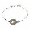 Pulsera San Valentín de Disco "Love" calado en Plata de Ley 925mls