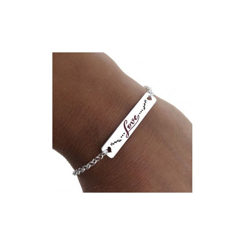 Pulsera San Valentín con mensaje "Love" en Plata de Ley 925mls