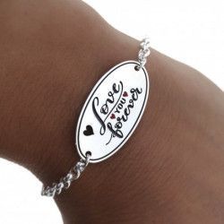 Pulsera San Valentín "Love you forever" en Plata de Ley 925mls