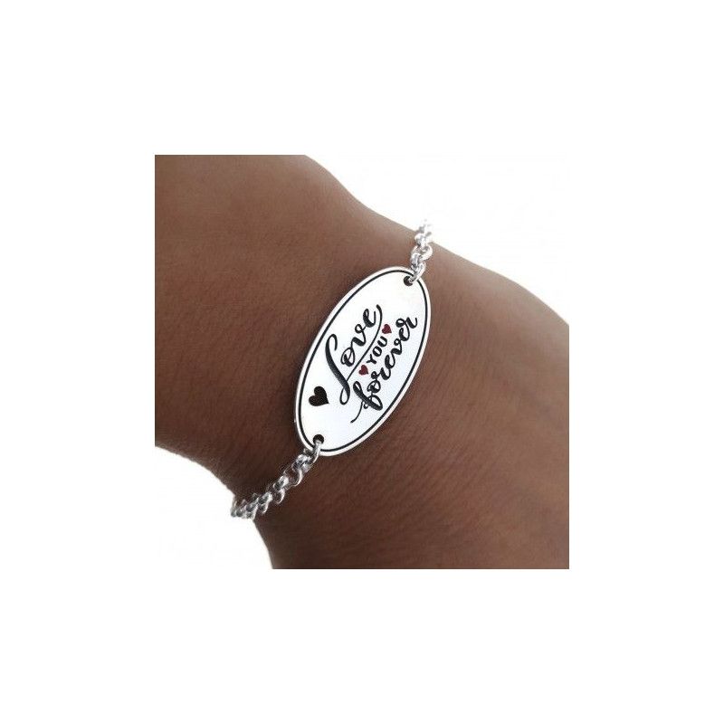 Pulsera San Valentín "Love you forever" en Plata de Ley 925mls