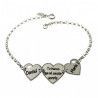 Pulsera San Valentín Personalizada Corazones + Nombres en Plata 925
