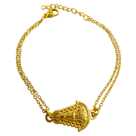 Pulsera de la Virgen del Rocío Dorada en Acero Hipoalergénico 316l