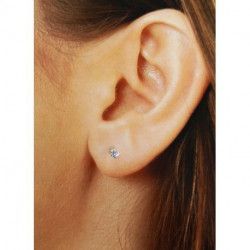 Pendiente Circonita de 3mm Engarzada en Plata de Ley 925mls