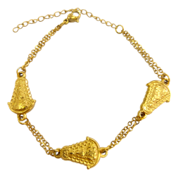 Pulsera de la Virgen del Rocío Dorada en Acero Hipoalergénico 316l