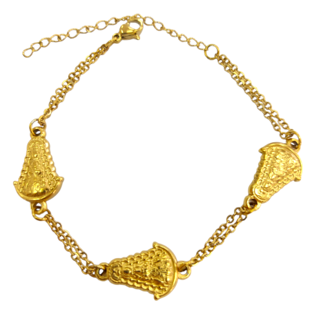 Pulsera de la Virgen del Rocío Dorada en Acero Hipoalergénico 316l