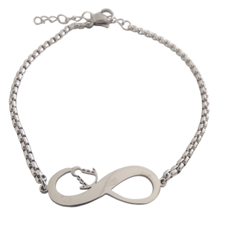 Pulsera de la Virgen del Rocío Plateada en Acero Hipoalergénico 316l