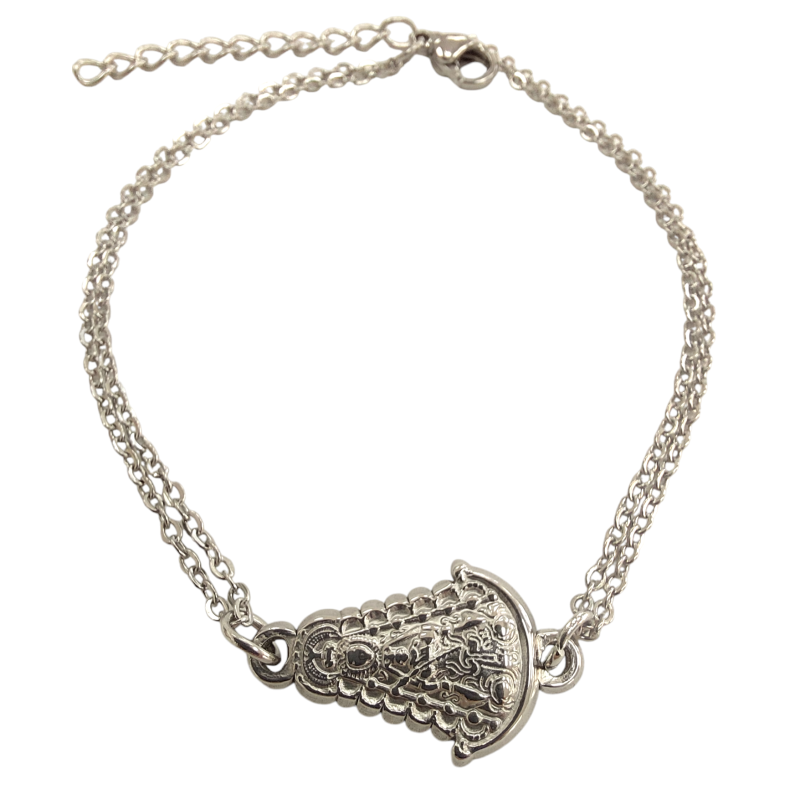 Pulsera de la Virgen del Rocío Plateada en Acero Hipoalergénico 316l