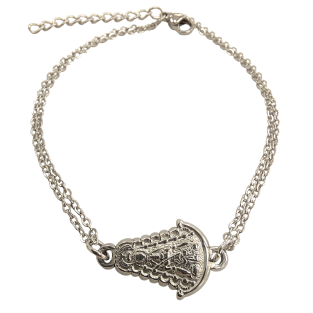 Pulsera de la Virgen del Rocío Plateada en Acero Hipoalergénico 316l