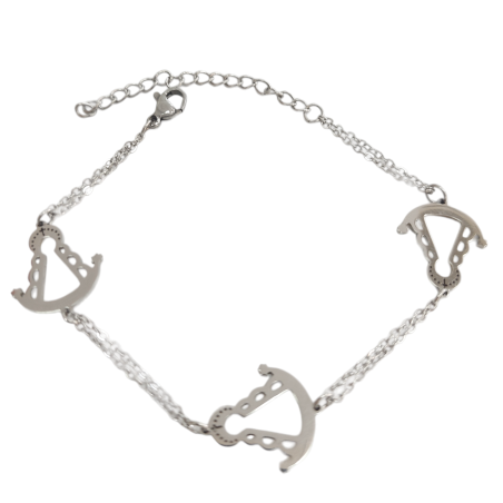 Pulsera de la Virgen del Rocío Plateada en Acero Hipoalergénico 316l
