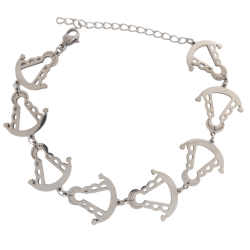 Pulsera de la Virgen del Rocío Plateada en Acero Hipoalergénico 316l