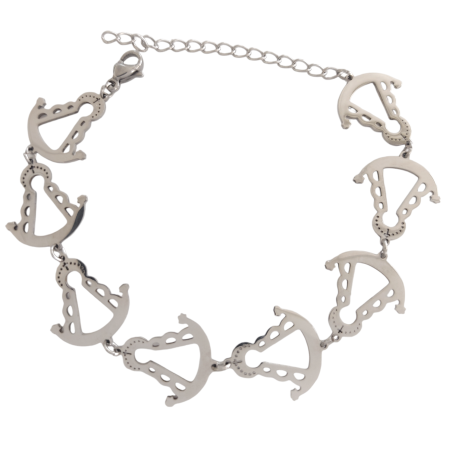 Pulsera de la Virgen del Rocío Plateada en Acero Hipoalergénico 316l