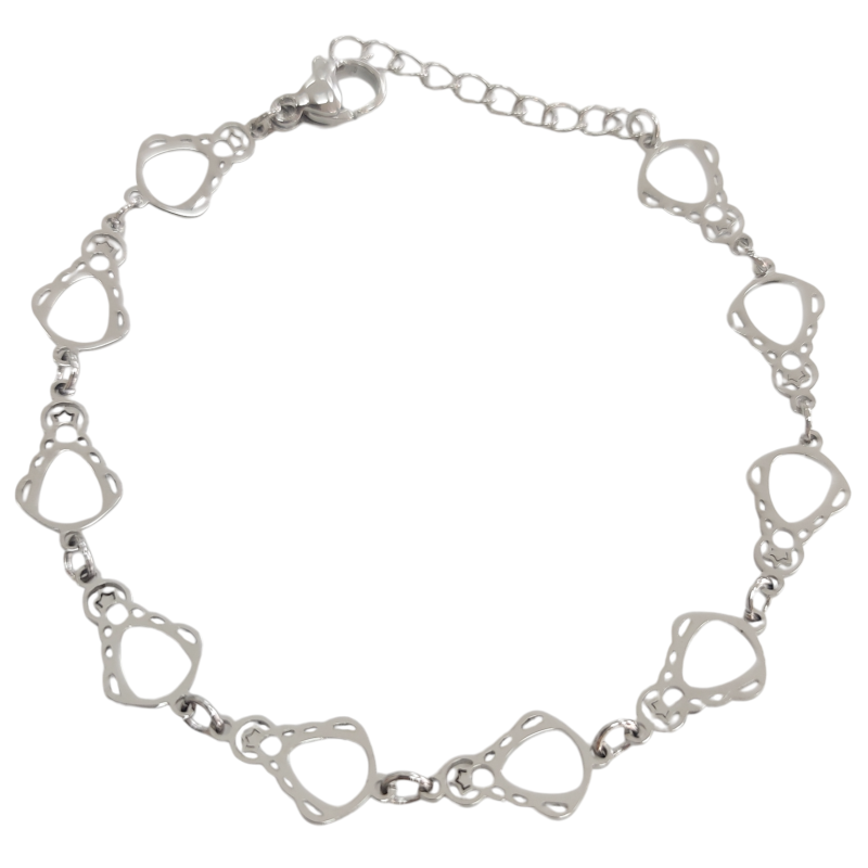 Pulsera de la Virgen del Rocío Plateada en Acero Hipoalergénico 316l