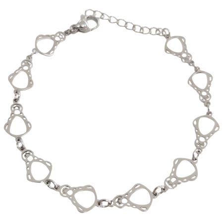 Pulsera de la Virgen del Rocío Plateada en Acero Hipoalergénico 316l