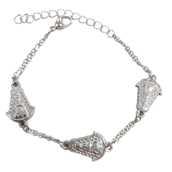 Pulsera de la Virgen del Rocío Plateada en Acero Hipoalergénico 316l
