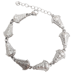 Pulsera de la Virgen del Rocío Plateada en Acero Hipoalergénico 316l