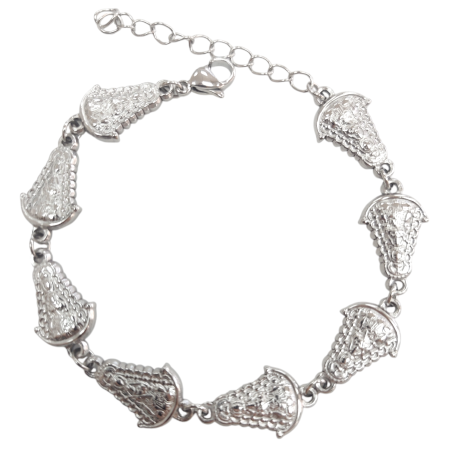 Pulsera de la Virgen del Rocío Plateada en Acero Hipoalergénico 316l