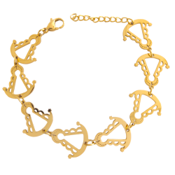 Pulsera de la Virgen del Rocío Dorada en Acero Hipoalergénico 316l
