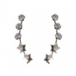 Trepador de Estrellas con Circonitas en Plata de Ley 925mls