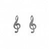 Pendientes de Clave de Sol en Plata de Ley 925mls