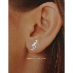 Pendientes de Clave de Sol en Plata de Ley 925mls