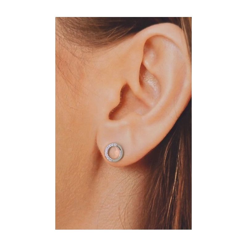 Pendiente de Karma con Circonitas Microengastadas en Plata de Ley 925