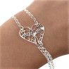 Pulsera Corazón Calado Madre e Hija en Plata de Ley 925
