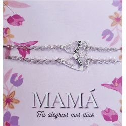 Pulsera Corazón Calado Madre e Hija en Plata de Ley 925