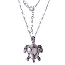 Gargantilla de Tortuga con Nácar en Plata de Ley 925mls