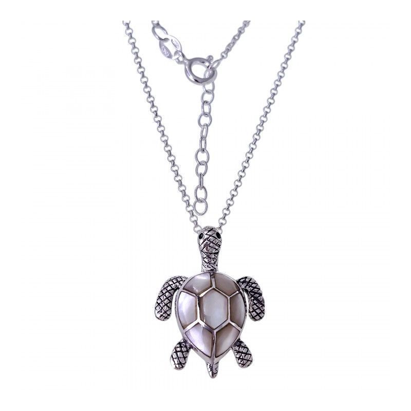 Gargantilla de Tortuga con Nácar en Plata de Ley 925mls