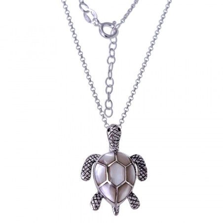 Gargantilla de Tortuga con Nácar en Plata de Ley 925mls