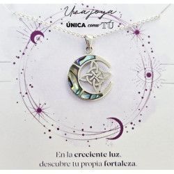 Gargantilla de Luna con el Nudo de Bruja en Plata de Ley 925mls