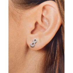 Pendiente de Infinito con Circonitas en Plata de Ley 925mls