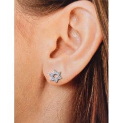 Pendiente de Estrellas con Circonitas en Plata de Ley 925mls