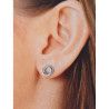 Pendiente Entrelaza Triple con Circonitas en Plata de Ley 925mls