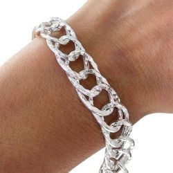 Pulsera Asas Martilleadas Huecas en Plata de Ley 925mls