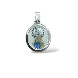 Colgante Medalla de la Virgen del Mar Color en Plata de Ley 925mls