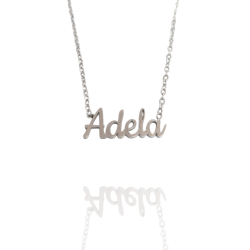 Collar con nombre de Adela en Acero Hipoalergénico 316l