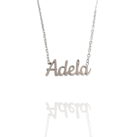 Collar con nombre de Adela en Acero Hipoalergénico 316l