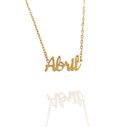 Collar con nombre de Abril en Acero Hipoalergénico 316l