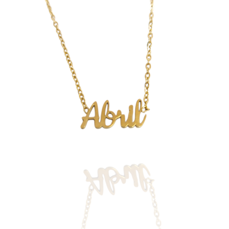 Collar con nombre de Abril en Acero Hipoalergénico 316l