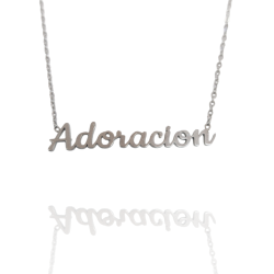 Collar con nombre de Adoración en Acero Hipoalergénico 316l