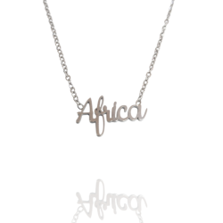 Collar con nombre de África en Acero Hipoalergénico 316l