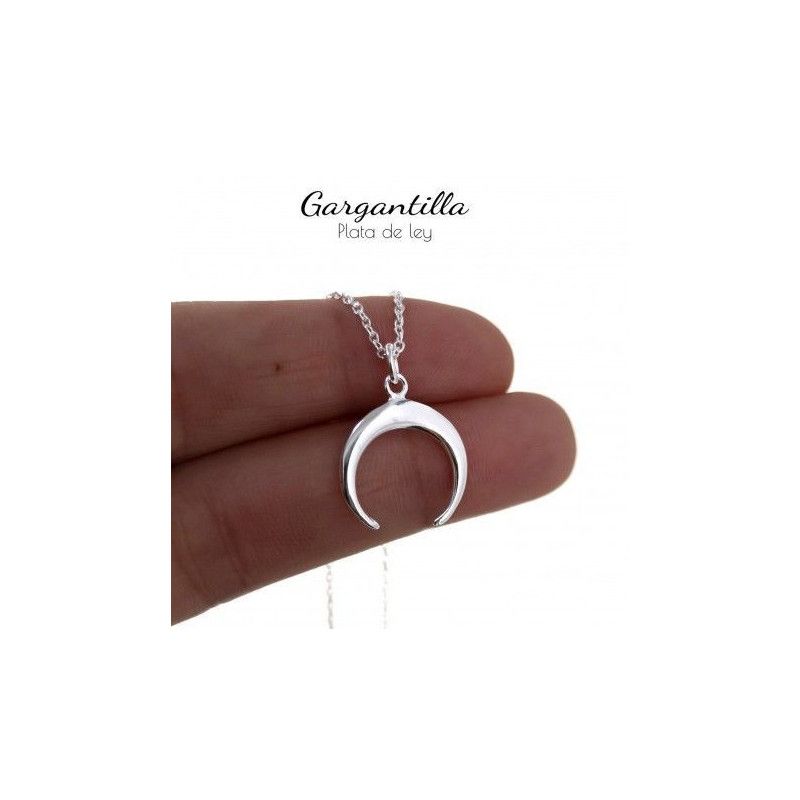 Gargantilla de Luna Invertida en Plata de Ley 925mls