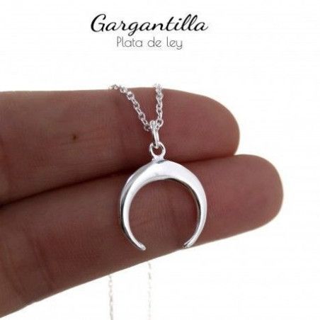 Gargantilla de Luna Invertida en Plata de Ley 925mls