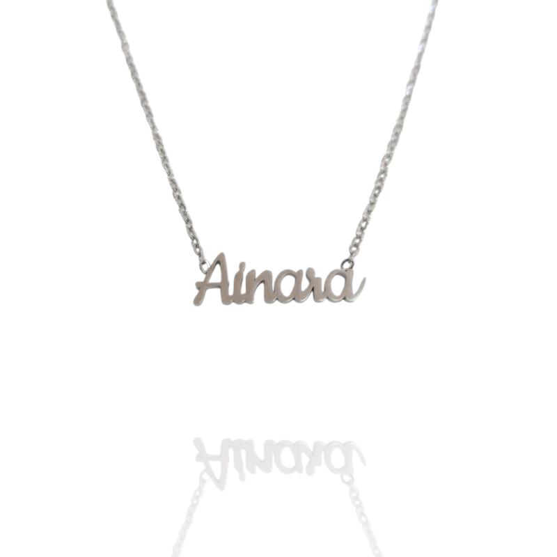Collar con nombre de Ainara en Acero Hipoalergénico 316l