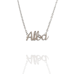 Collar con nombre de Alba en Acero Hipoalergénico 316l
