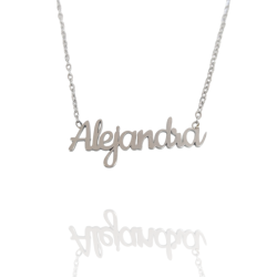 Collar con nombre de Alejandra en Acero Hipoalergénico 316l